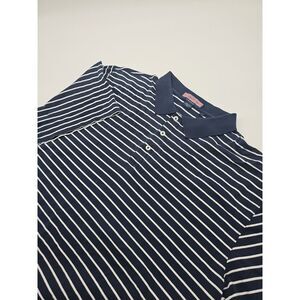 Vineyard Vines‎ 100% Mercerized Cotton Blue, White Stripe Polo Size L